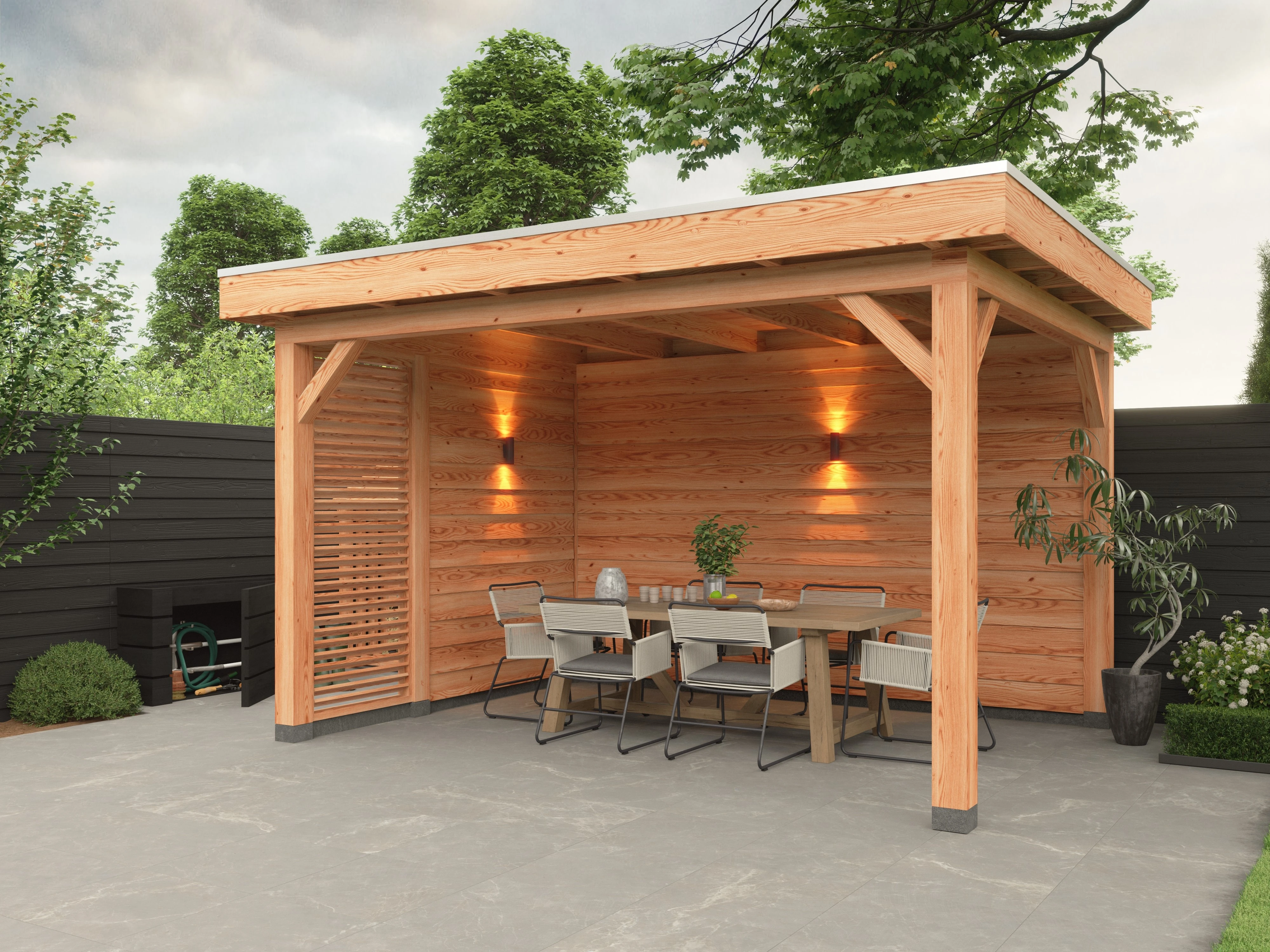 Douglas overkapping, 400 x 300, met achterwand en zijwand, Westwood Holland - Afbeelding 3